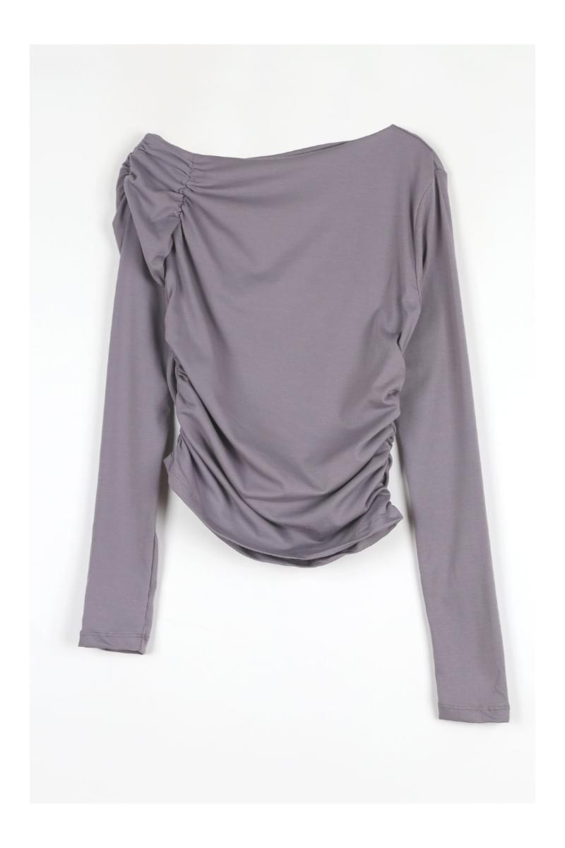Lure Unbalanced Shirring T-Shirt