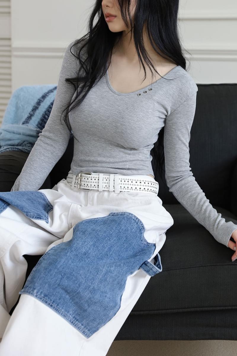 Eyelet Line Tee