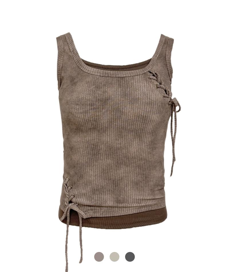 Damon Eyelet Layered Sleeveless