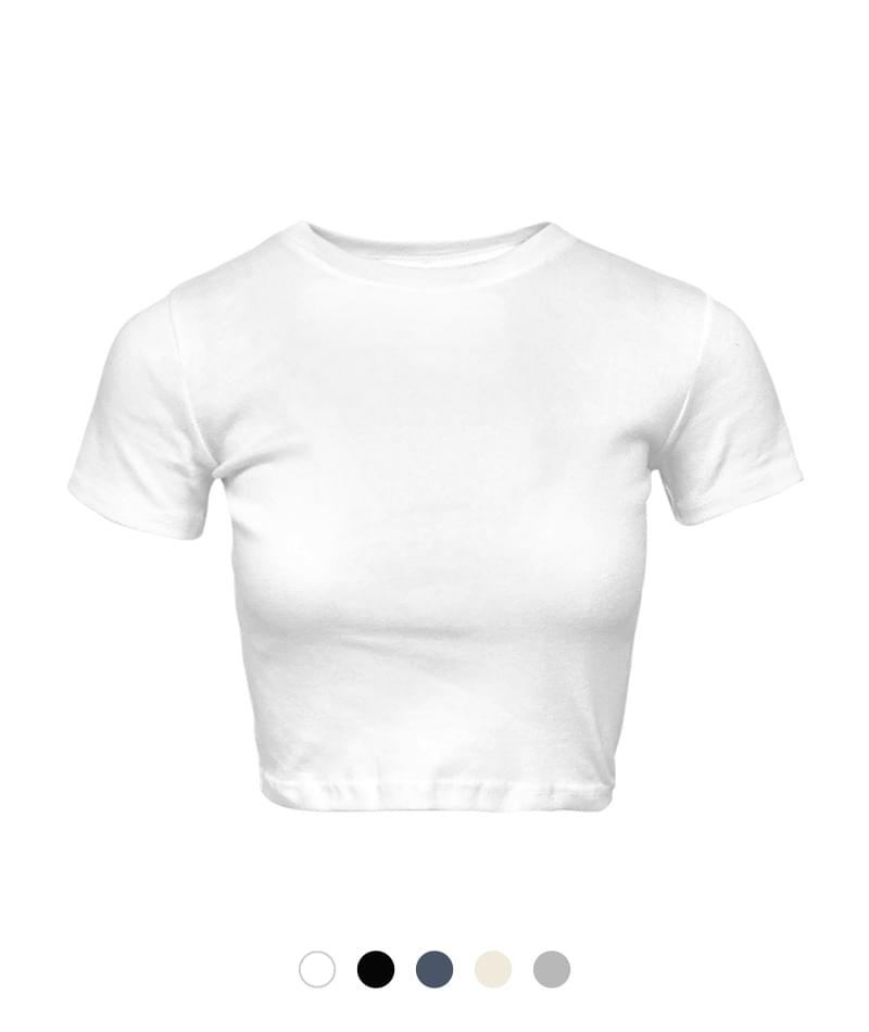 Basic cropped short sleeve tee