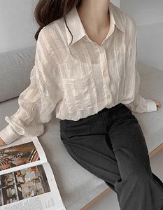 링클시스루2 루즈핏셔츠남방