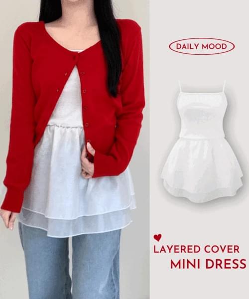 Ruel Cover Layered Sleeveless Mini Dress