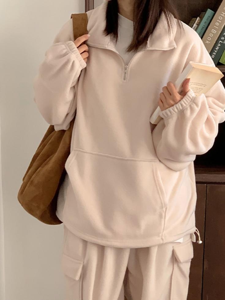 Cornilow Fleece Half Zip String Sweatshirt