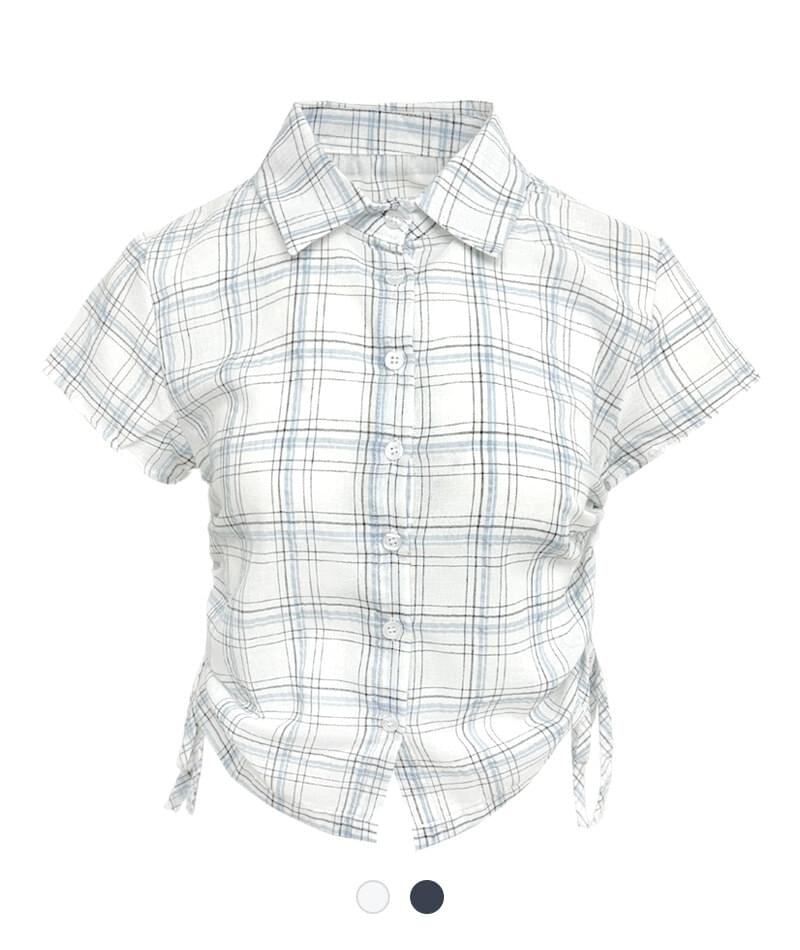 Bubble check string shirt
