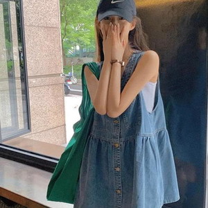 GARIA V- V-Neck SLEEVE LAYERED DENIM MINI ONE Dress