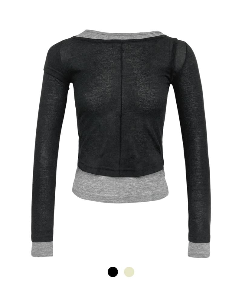 Semi-unbalanced layered t-shirt