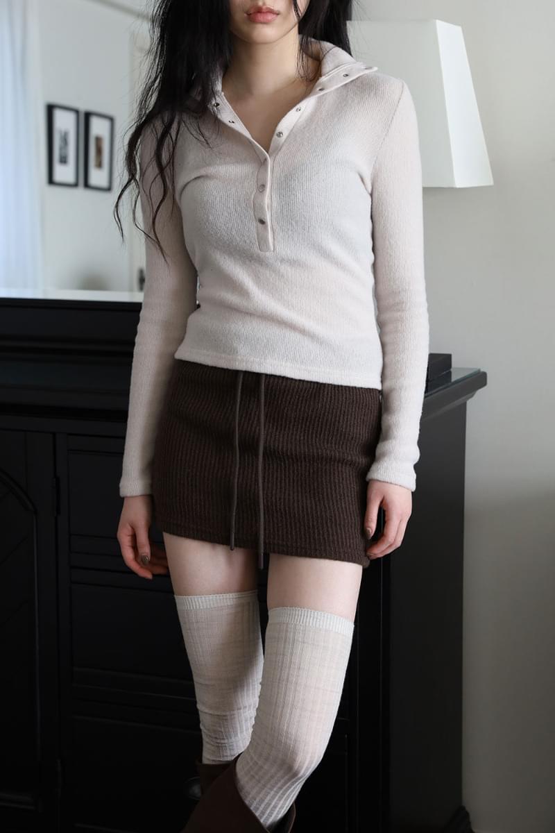 Back Pocket Knitwear Mini Skirt