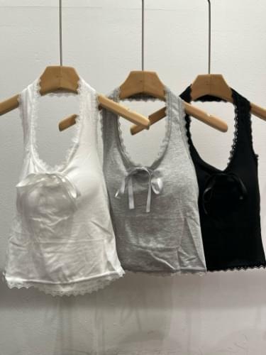 Halter Lace Cap Sleeveless