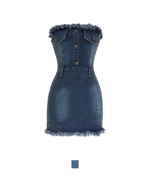 Hasol Denim Cutting Top Dress