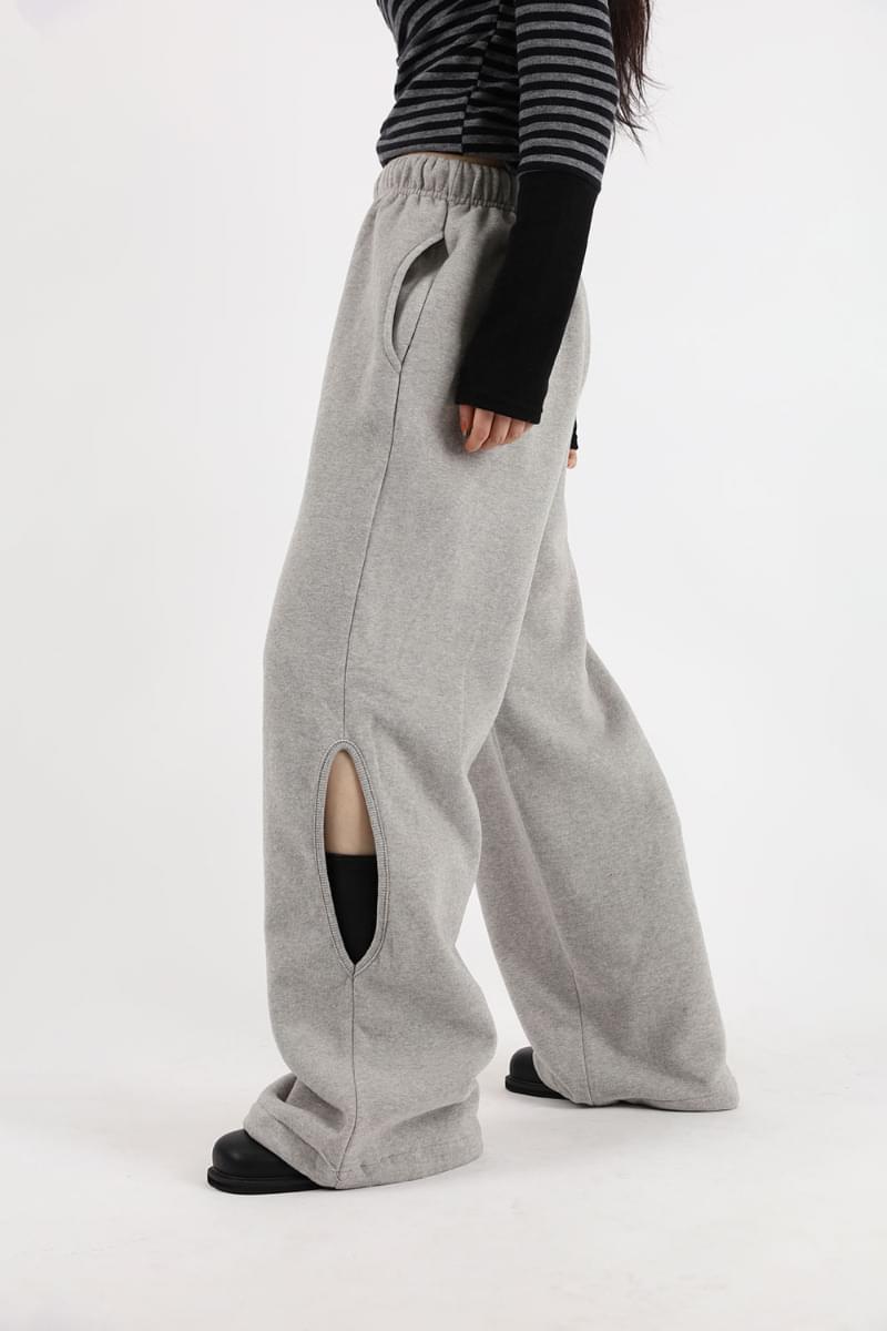 써클 슬릿 기모 팬츠