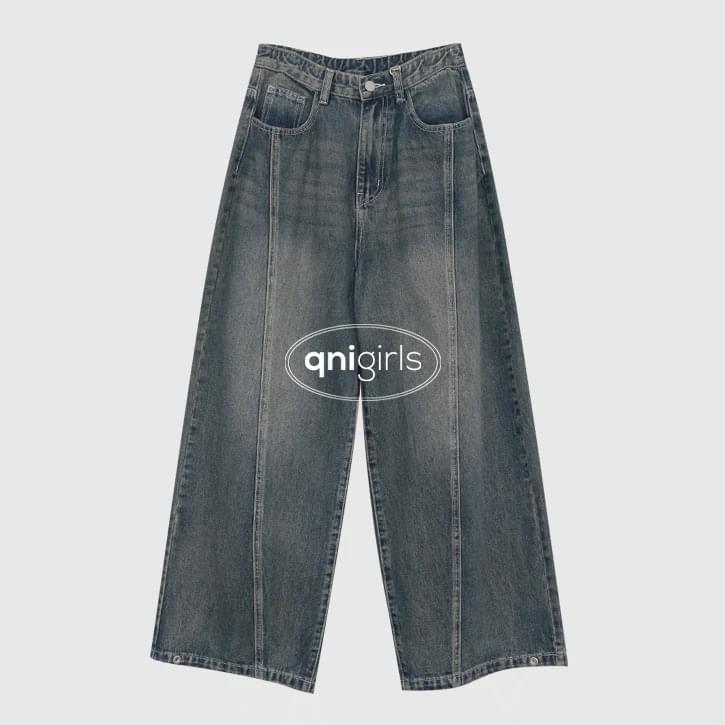 Suseonop 231 Banding Two Way Wide Denim Pants