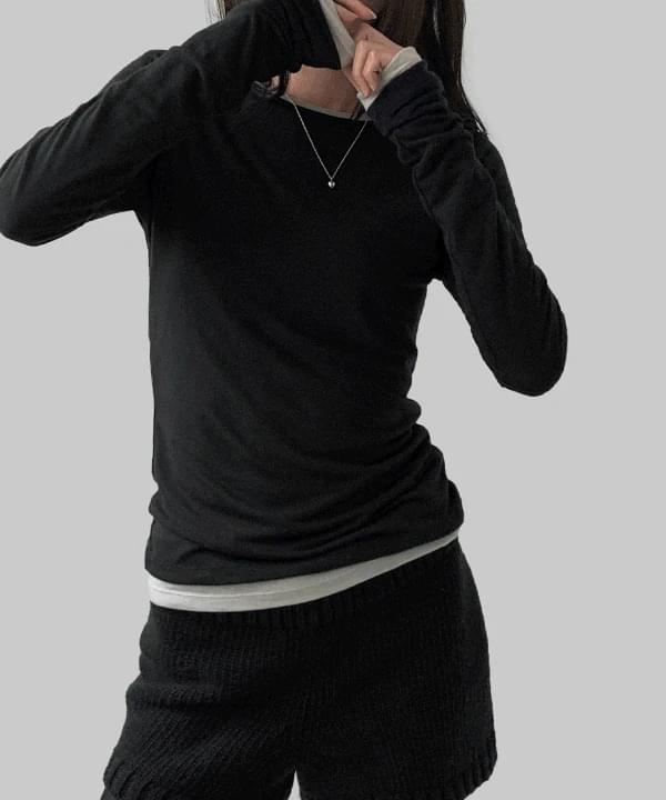 Eyejet Layered Tencel T-Shirt