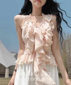 Bali Frill Lace Halter Blouse