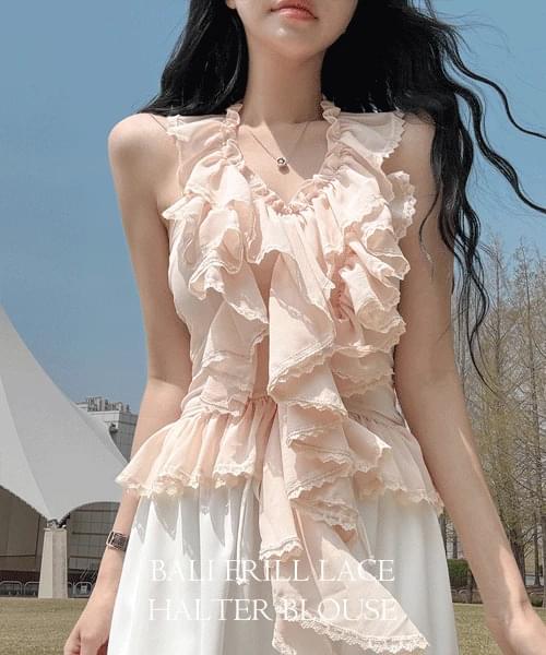 Bali Frill Lace Halter Blouse