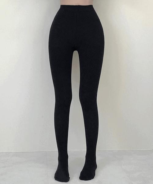 250D terry Fleece-lined stocking tights