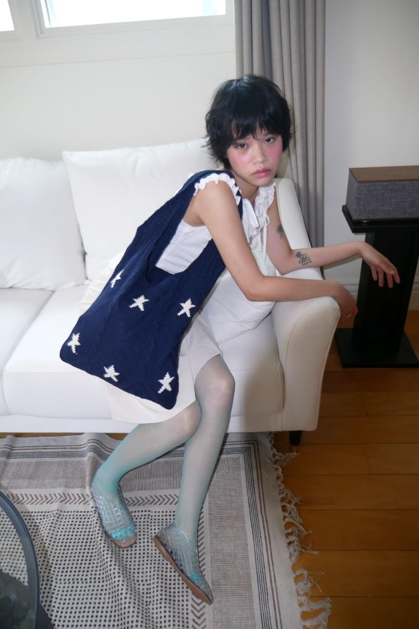 ) starry knit tote bag (3color)