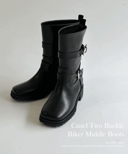 카넬 투버클 바이커 미들 부츠