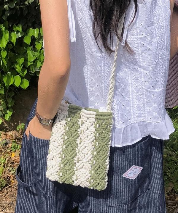 Iloilo Rattan Knitwear Summer Crossbody Bag Travel Bag 2 Colors Vacation Look/Southeast Asia Look