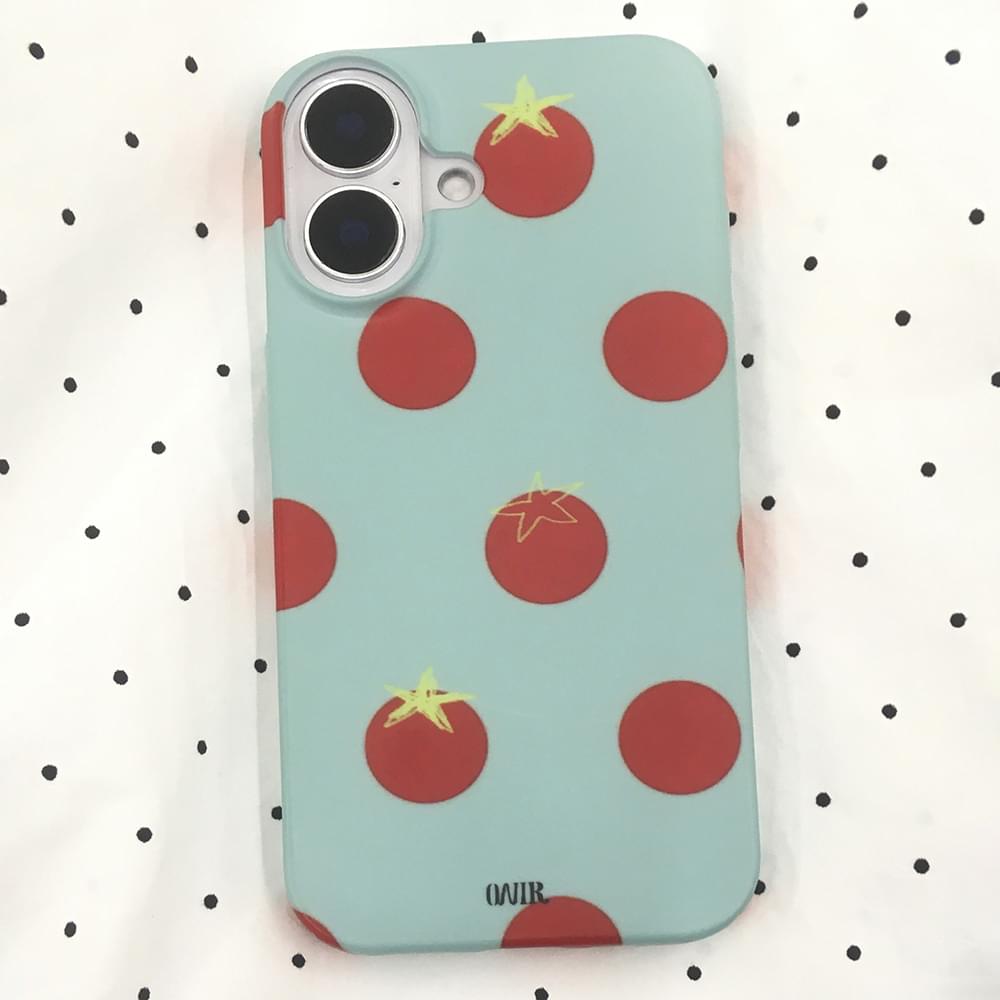 Blind Mint Tomato Pattern Matte Hard iPhone Case
