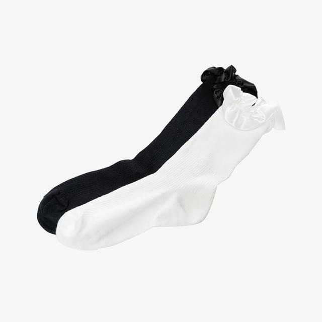 Bli Frill Ribbed Socks Rainy Season Look
