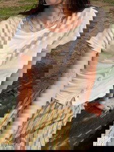 マッチ ツートーン 半袖カーディガン