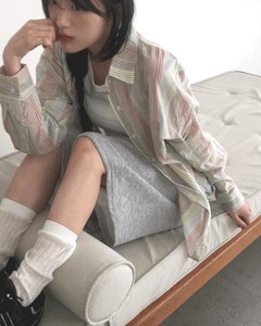 Caria See-Through Striped Shirt