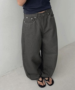 Muir wide stud cotton pants