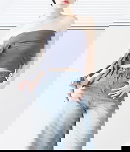 纏繞設計平口無袖上衣