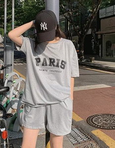 Big Paris 2 Loose-fit short sleeve T-shirt & banding shorts set