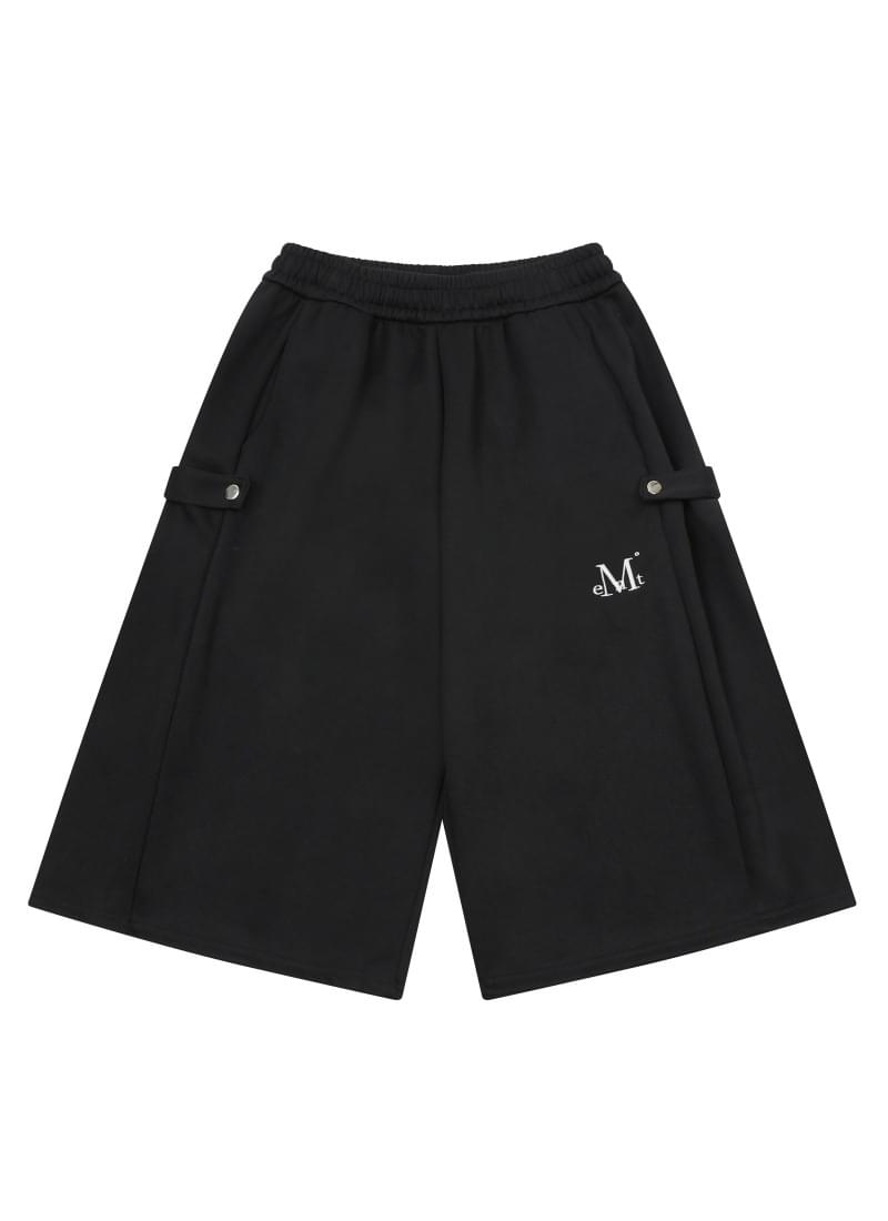 【MUCENT】 WEIR SIDE BUTTON SWEAT BERMUDA HALF PANTS UNISEX MUCENT - WEIR SIDE BUTTON SWEAT BERMUDA HALF PANTS UNISEX