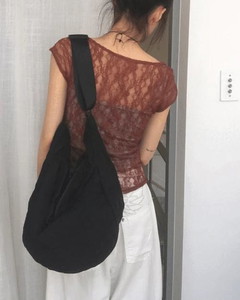 리온 플리 주름 빅 크로스백