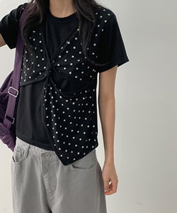 Heybe Dot Twist Short Sleeve T-Shirt