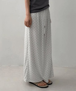 Narbel Ribbed Dot Long Skirt