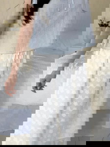 Rose Flower See-Through Layered Banding Long Skirt (2 Colors)