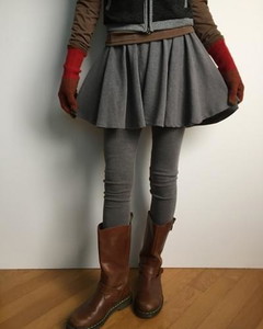 Mini Flare Skirt Leggings *Charcoal Same Day Shipping Available