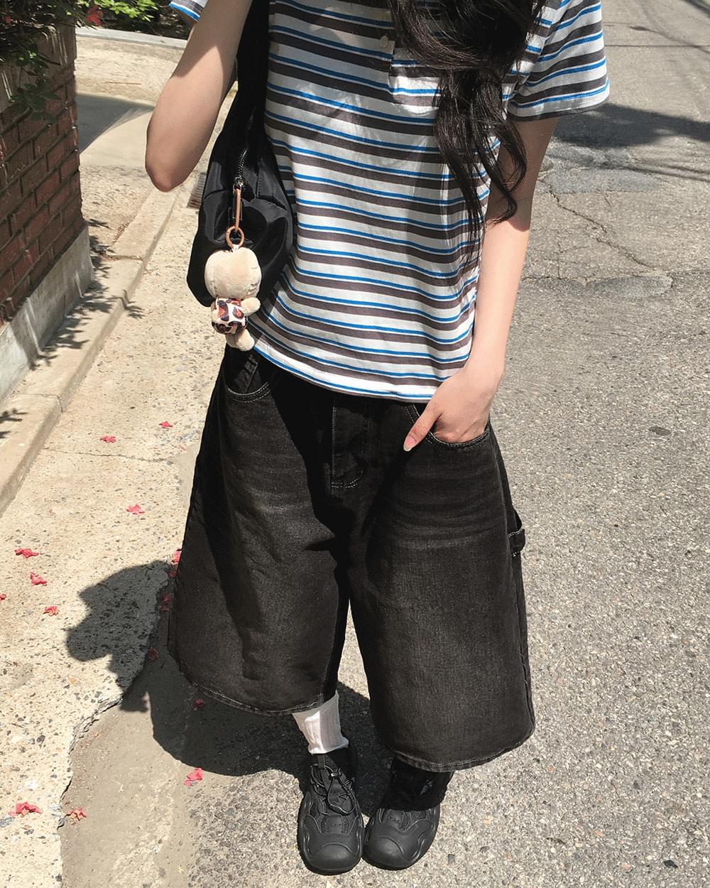 Shupin Carpenter Pocket Bermuda Shorts Denim Pants (Delayed delivery)