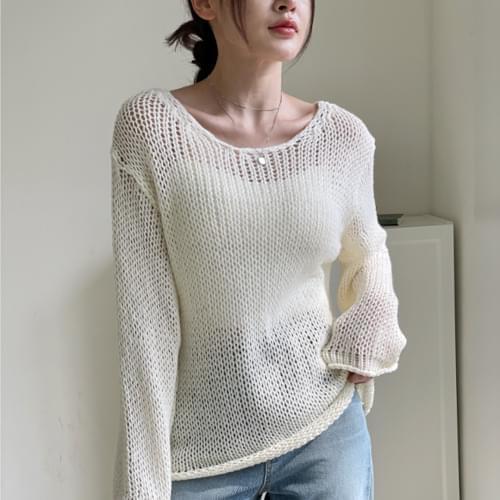 Mesh Boatneck Knitwear (Ships Today)