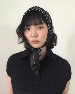 Frame Polka Dot Scarf *Black Same Day Shipping Available