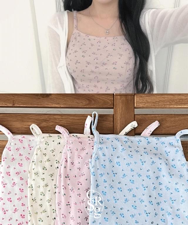 루아 잔꽃 골지 스퀘어 나시