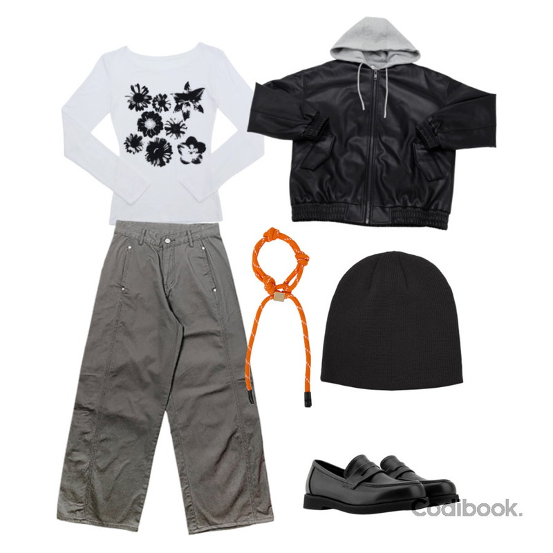 FloridaStudio 플로리다스튜디오 FL2532 실론 페니 로퍼 블랙,AAKE WANT GOLGI BEANIE (9color),porterna 몬크 로프 브레이슬릿등을 매치한 코디