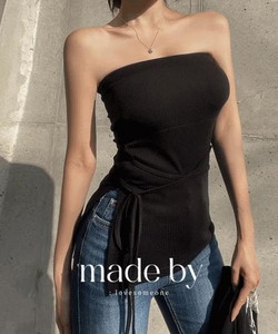 Summer Layered Banding Tube Top Strap Sleeveless Top T-Shirt