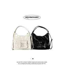 Kaon Two Belt Leather Big Shoulder Bag