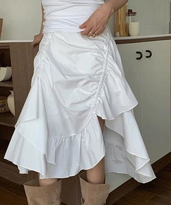 Bryre shirring midi skirt