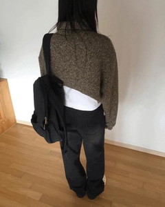 Crop Knitwear Two Way Zip-Up