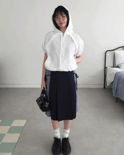 Crispy Frill Hoodie Jacket *Ivory Same Day Shipping Available