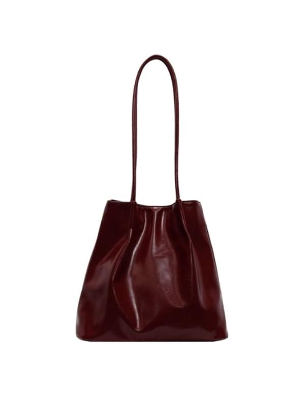 GLOSSY LEATHER TOTE BAG