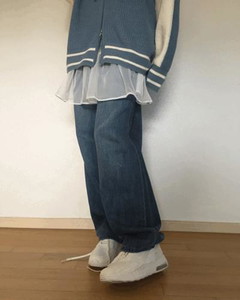 Spring Hoodie Denim Long Pants