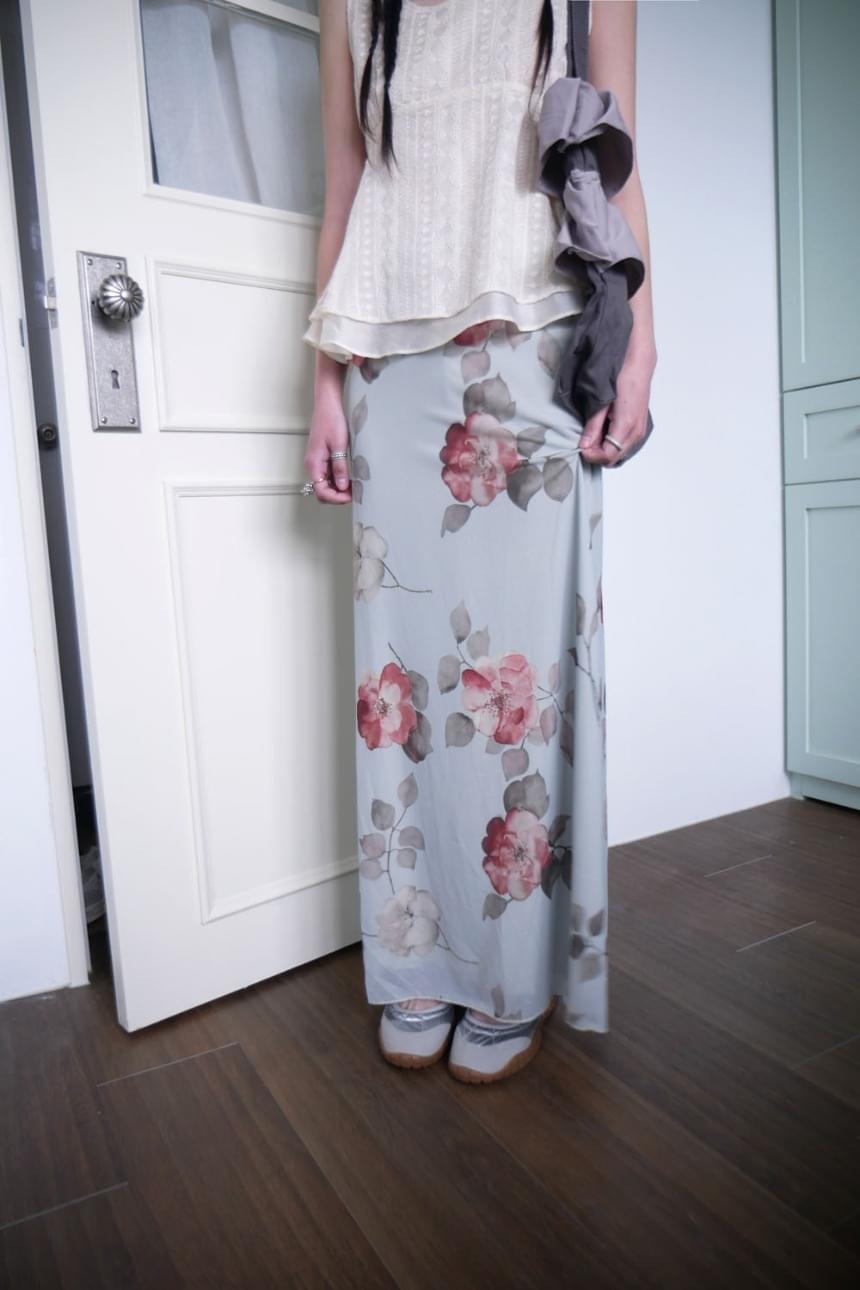 ) pastel garden slip skirt