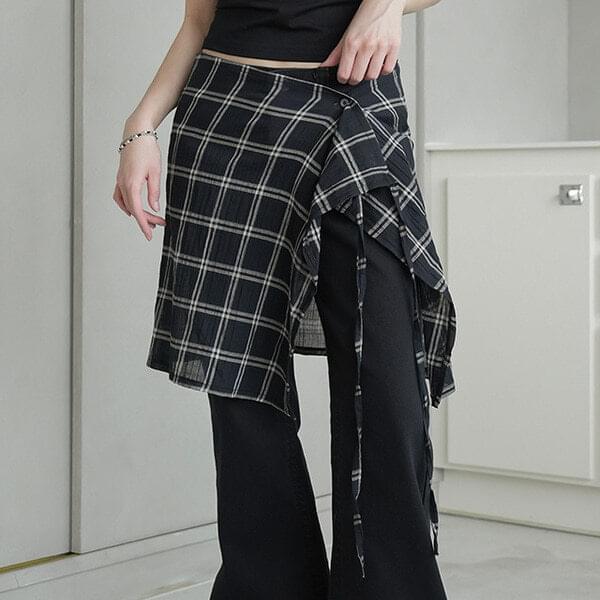 Corize Check Wrap Skirt