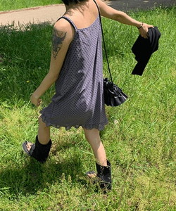 Milor Dot Frill Chiffon Layered Dress
